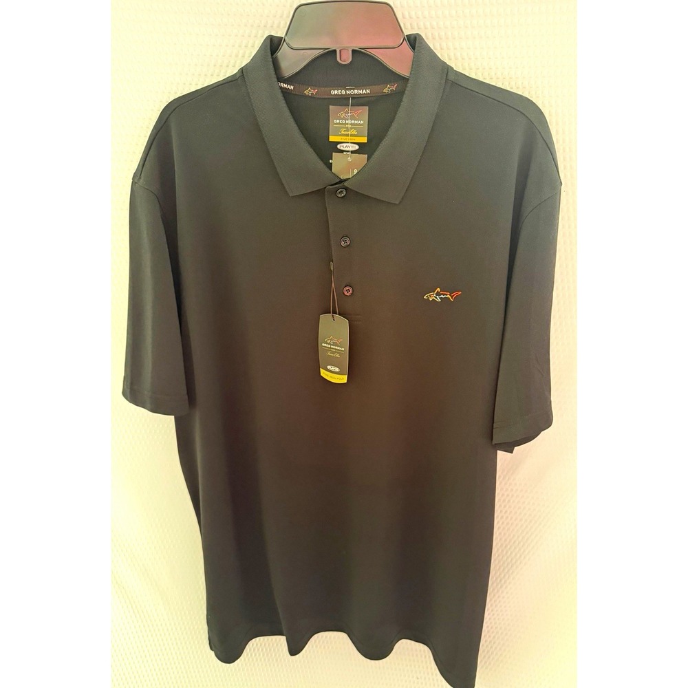 Greg Norman for Tasso Elba Play Dry Men's Golf Polo Shirt XXL Navy Blue Logo NWT